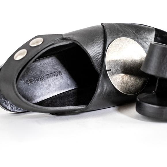DAMIR DOMA Women's Sandals Black Leather - Size 38 / US8 - Picture 6 of 8